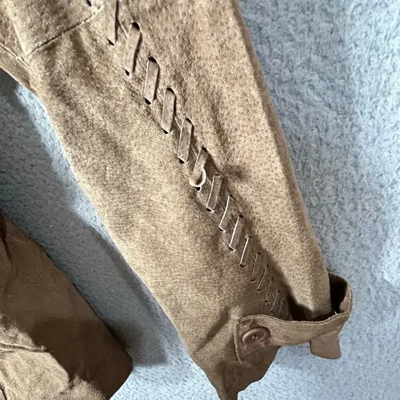 Marcelle Renee Leather‎ Suede Jacket Womens M Brown Long Sleeve Full Zip READ - Picture 7 of 16